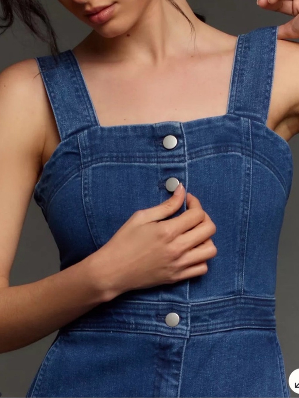 Maeve Anthropologie The Collette Portside Denim Overall Jumpsuit - Picture 3 of 9